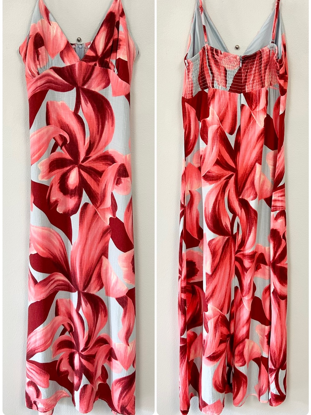 PAPER HEART 🌺 Hawaiian Tank Linen Blend Maxi Dress - Size M